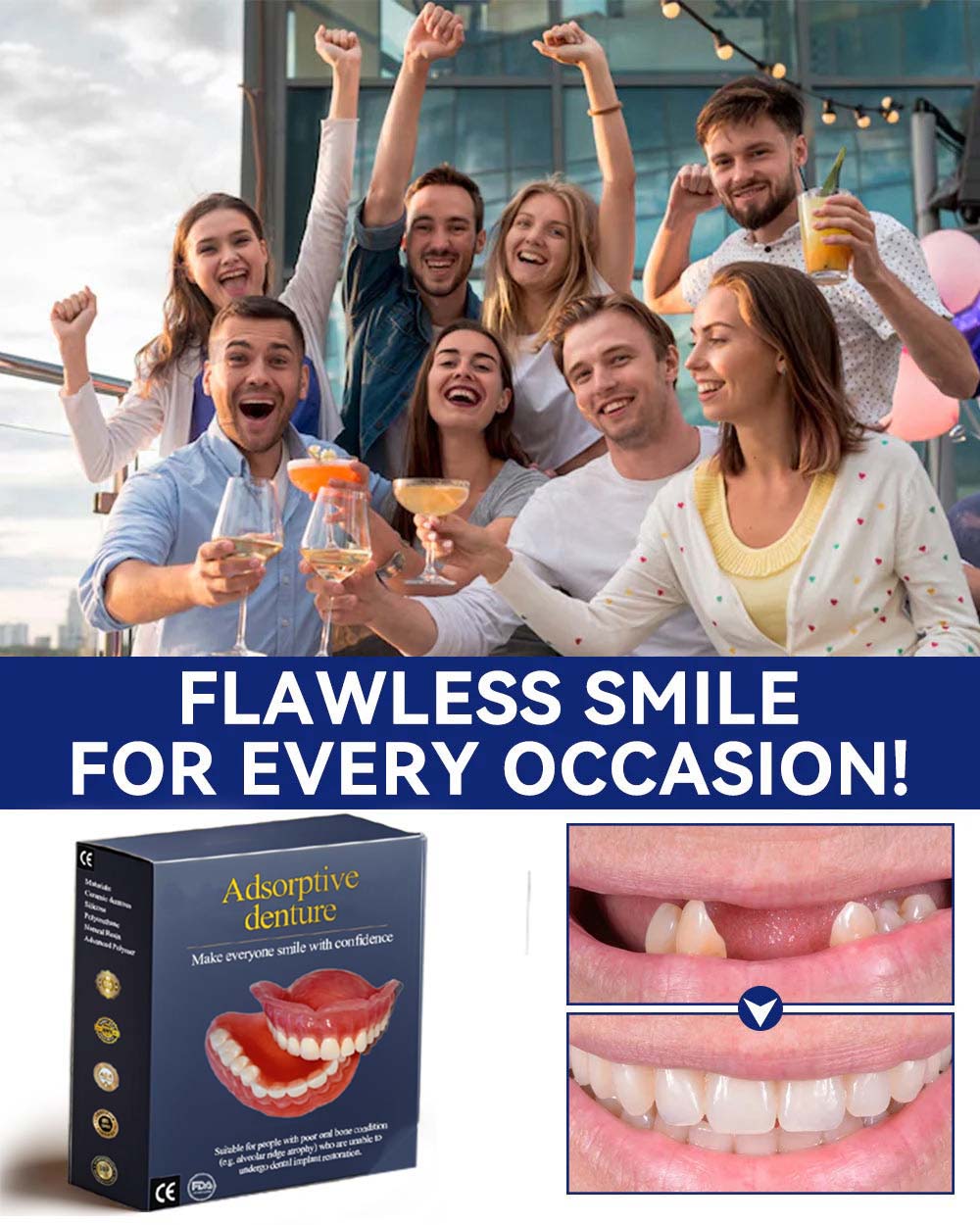Premium handmade customized adsorptive denture
