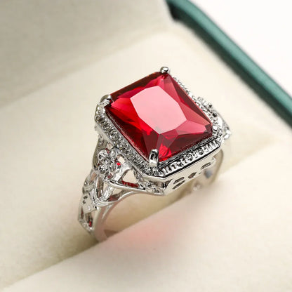 Hollow Engraved Flower Wedding Ring for Women jiaya