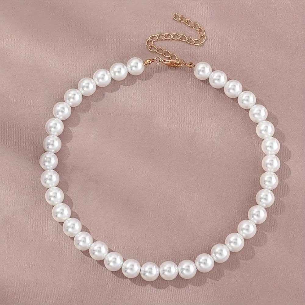 New Simple Imitation Freshwater Pearl Chain Necklace  qlx