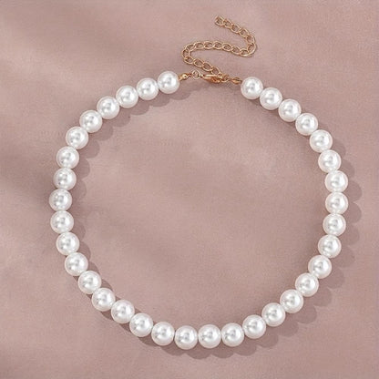 New Simple Imitation Freshwater Pearl Chain Necklace  qlx