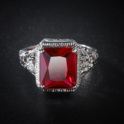 Hollow Engraved Flower Wedding Ring for Women jiaya