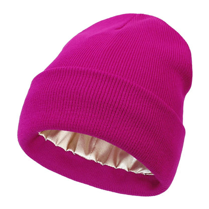 Luxury Satin-Lined Beanie – Protect Your Hair, Stay Warm, Look Chic!