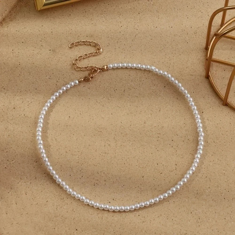 New Simple Imitation Freshwater Pearl Chain Necklace  qlx
