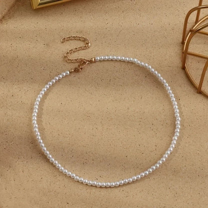 New Simple Imitation Freshwater Pearl Chain Necklace  qlx